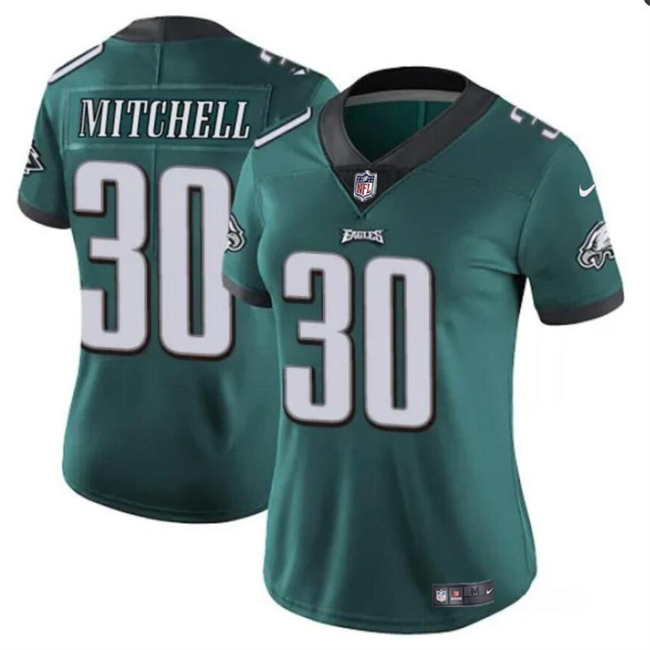 Women's Philadelphia Eagles #30 Quinyon Mitchell Green 2024 Draft Vapor Untouchable Limited Football Stitched Jersey(Run Small)